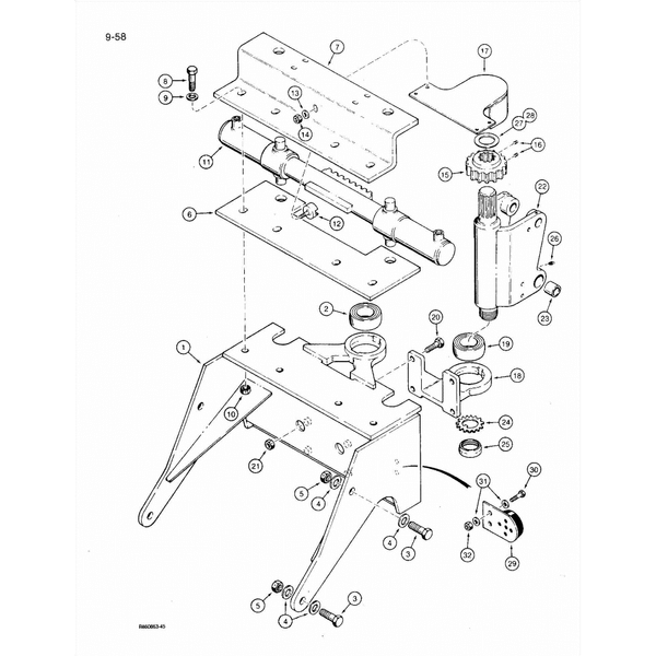 Astec and Case RT 360 Backhoe Frame and Swing Tower