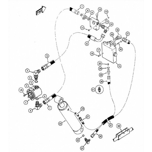 Astec and Case Maxi Sneaker C P40 Plow Valve, Cylinder and Gear Motor