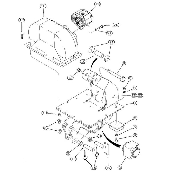 Astec and Case Maxi Sneaker C, D and E P75 Plow Gearbox and Blade Mounting Frame
