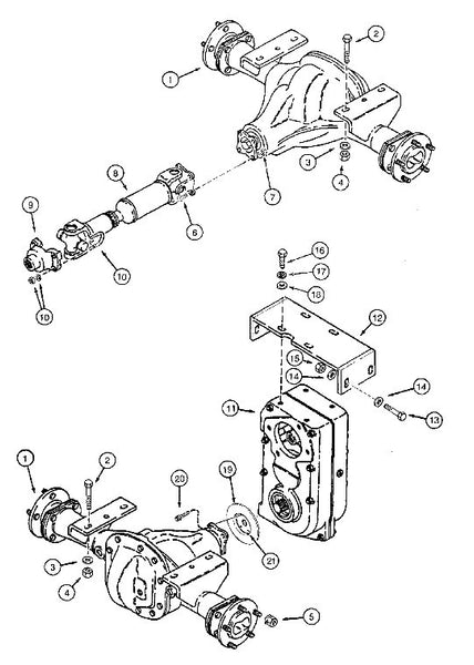 Astec and Case Maxi Sneaker C, D and E Axle to Transmission System