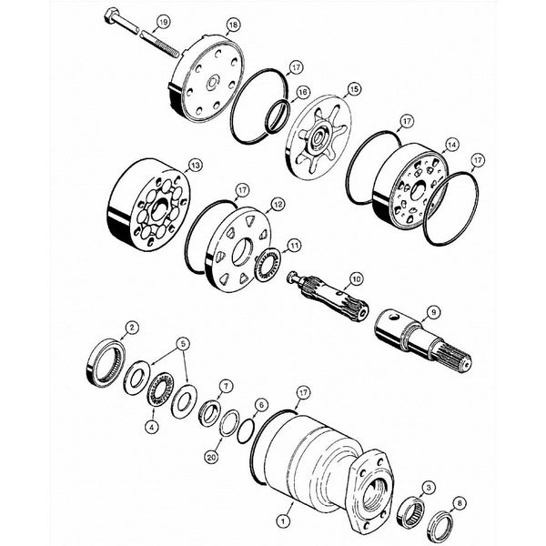 Astec and Case Maxi Sneaker C, D and E Hydra Borer Hydraulic Motor Repair Parts