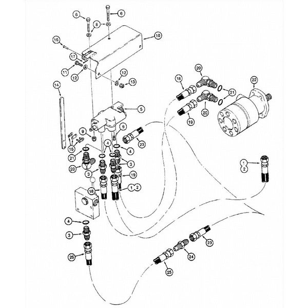 Astec and Case Maxi Sneaker C, D and E Hydra Borer Valve to Hydraulic Motor