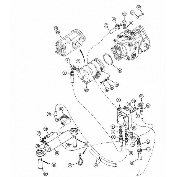Astec and Case Maxi Sneaker C Hydraulic Pump Hydraulic Lift Valve and Steering Cylinder