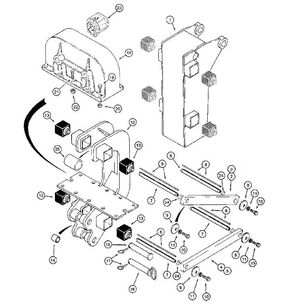 Astec and Case Maxi Sneaker C, D and E P40 Plow Blade Mounting Frame and Gear Box