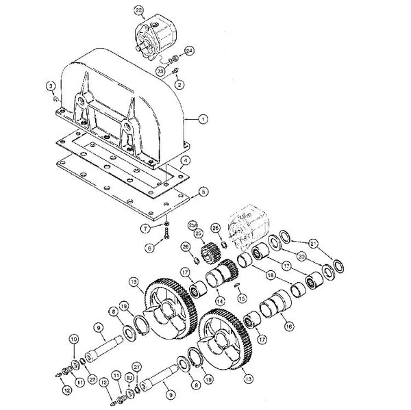 Astec and Case Maxi Sneaker C, D and E P40 Plow Gear Box H530204 Repair Parts