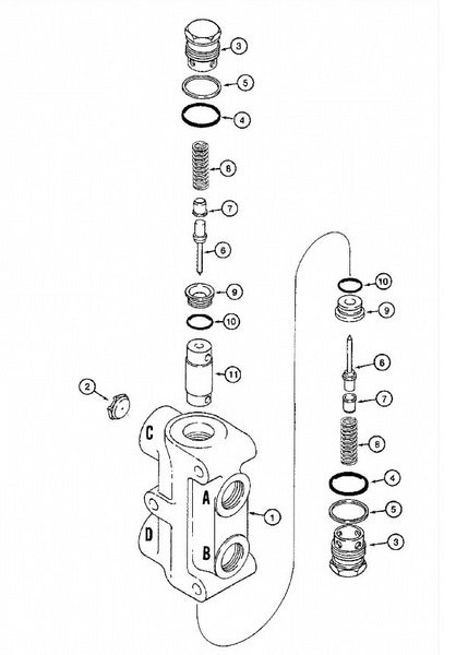 Astec and Case Maxi Sneaker C, D and E P75 Plow Lockout Valve H672547 Repair Parts