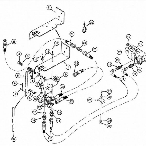 Astec and Case Maxi Sneaker C Trencher Control Valve and Trencher Hydraulic Motor
