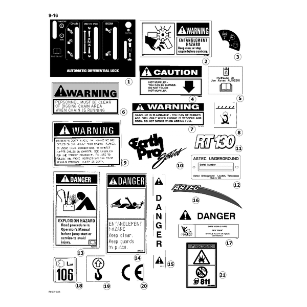 Astec and Case RT130 Decals
