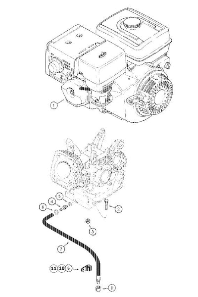 Astec and Case RT130 Trencher Engine Mounting Parts