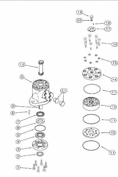 Astec and Case RT60 Drive Motor 111485A1 Repair Parts
