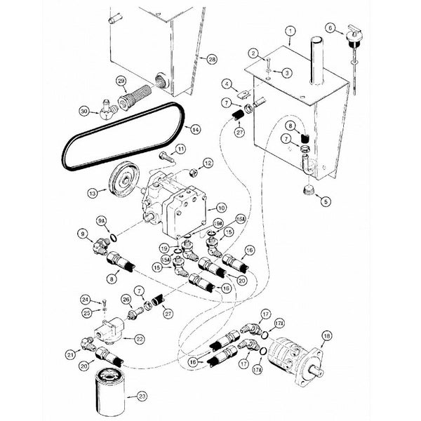 Astec and Case RT60 Trencher Hydraulic Pump to Drive Motor System
