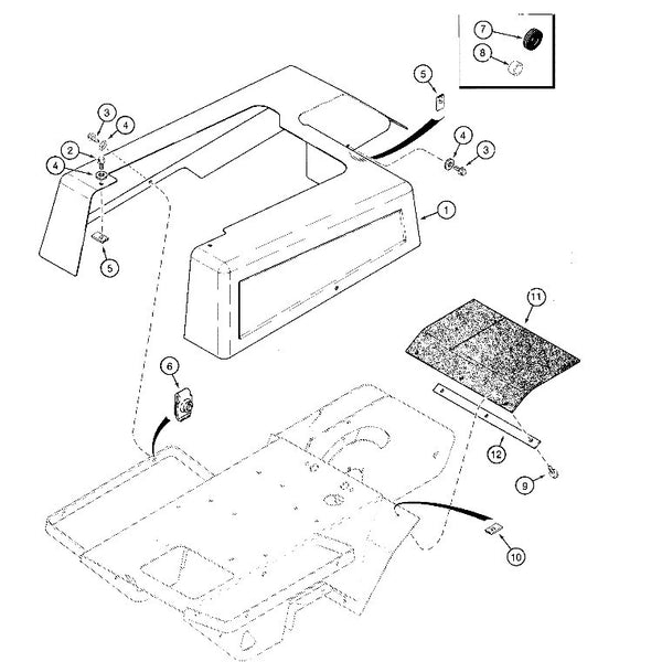 Astec and Case RT60 Trencher Engine Shroud and Dirt Flap