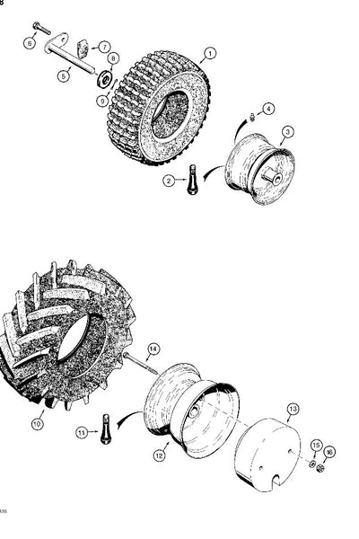 Astec and Case RT60 Trencher Tires and Rims