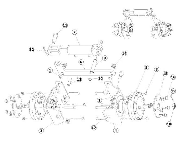 Astec RT160 Hydraulic Motors and Steering Cylinder