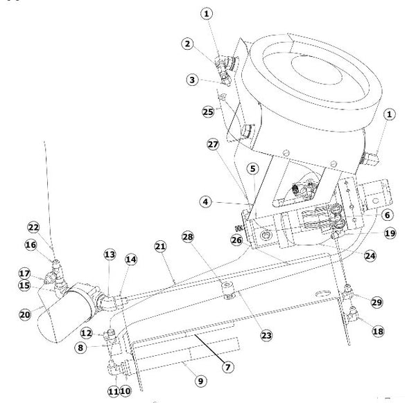 Astec RT160 Hydraulic Tank to Cooler System