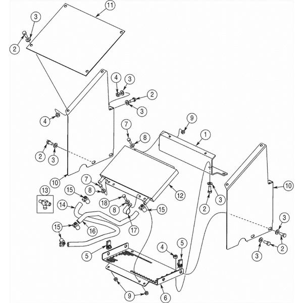 Case and Astec TF300 B Engine Oil Cooler Prior to TF300B57572