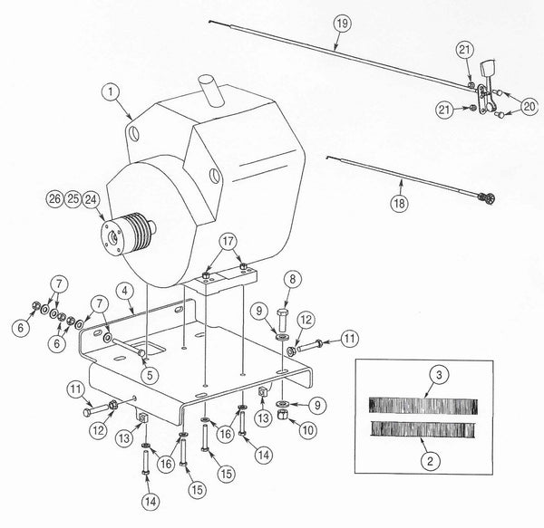 Case and Astec TF300 B Throttle, Choke Cable and Engine Mounting