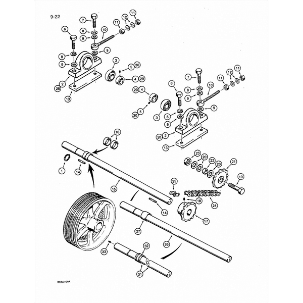 Astec and Case RT 360 Trencher Jackshaft and Chain