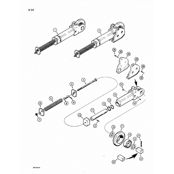 Astec and Case RT 360 Trencher Boom End and Roller Nose