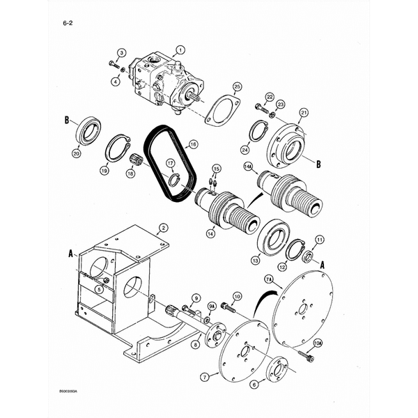 Astec and Case RT 360 Ground Drive Pump Mounting for Models with Deutz Diesel Engines