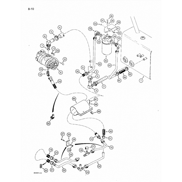 Astec and Case RT 360 Rear Attachment Supply and Return Lines