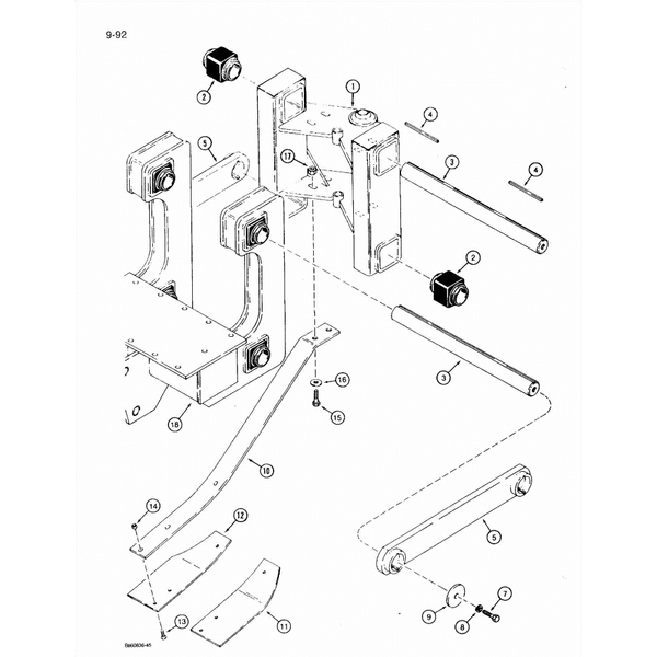 Astec and Case RT 360 Vibratory Plow Shafts, Isolators and Shoe Springs