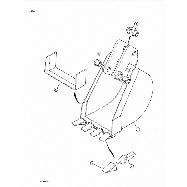 Astec and Case RT 360 Backhoe Standard Bucket Parts
