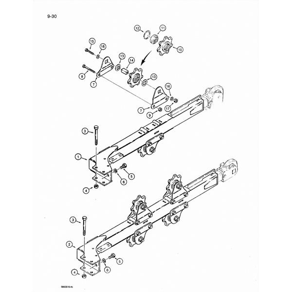 Astec and Case RT 360 Trencher Boom and Sprocket