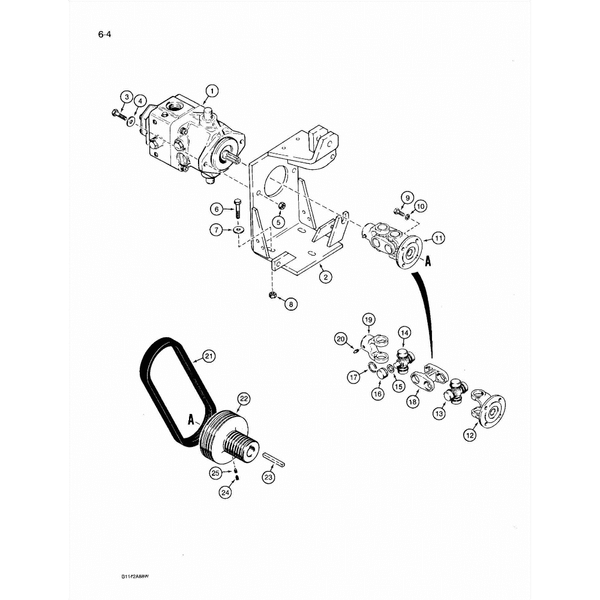 Astec and Case RT 360 Ground Drive Pump Mounting for Models with Wisconsin Gasoline Engine