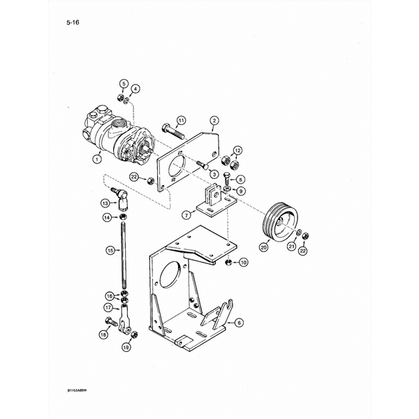 Astec and Case RT 360 Gear Pump Mounting for Wisconsin Gasoline Engine Models with P.I.N. 1256193 and After
