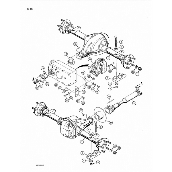 Astec and Case RT 360 Axle and Transmission Assembly Diagram