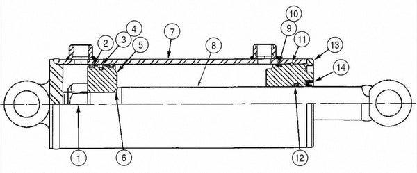 Astec and Case TF300 Angled Backfill Blade Cylinder 395493A1 Seal Kit