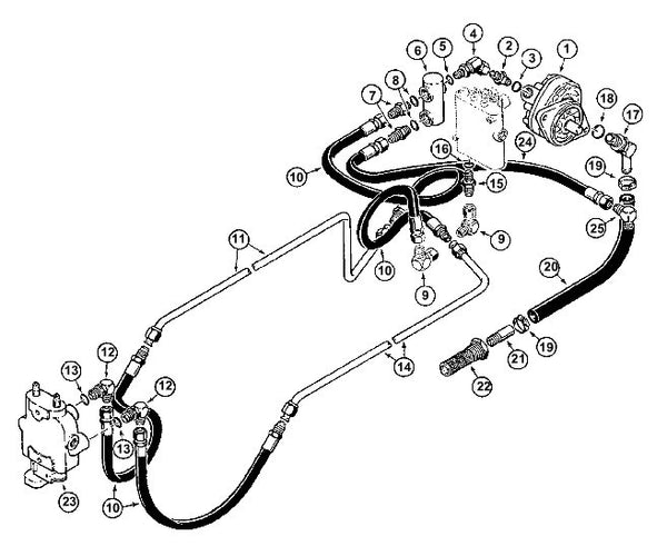 Astec and Case TF300 Backfill Blade Valve to Pump Diagram