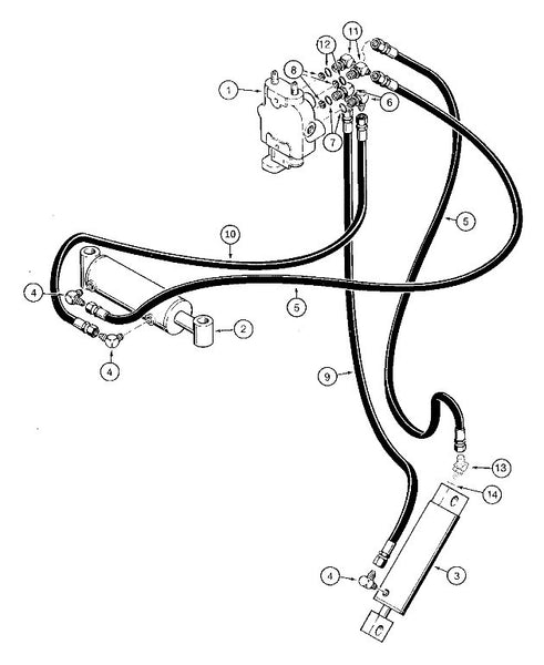 Astec and Case TF300 Backfill Blade Hydraulic Valve to Cylinders