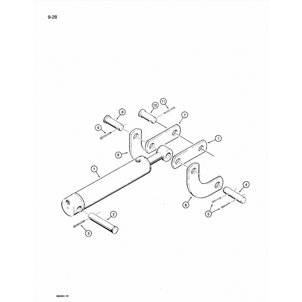 Astec and Case RT 360 Trencher Hydraulic Cylinder Mounting
