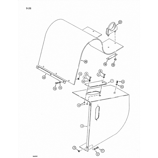 Astec and Case RT 360 Trencher Drive Chain Guard and Dirt Deflector